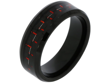 Modell Florentine - 1 Ring aus Wolfram mit Carboneinlage
